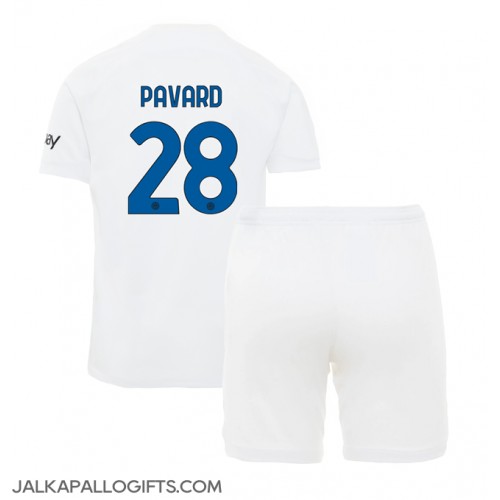 Inter Milan Benjamin Pavard #28 Vieras Peliasu Lasten 2023-24 Lyhythihainen (+ Lyhyet housut)